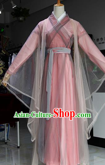 Chinese Ancient Drama Swordswoman Costumes Traditional Song Dynasty Madam White Snake Peri Dress for Women