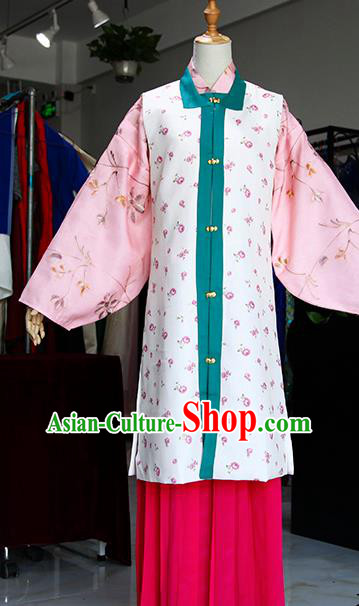 Chinese Ancient Drama Costumes Traditional Ming Dynasty Young Mistress White Dress for Women