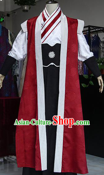 Chinese Ancient Drama Young Hero Costumes Traditional Han Dynasty Swordsman Clothing for Men