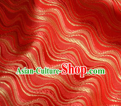 Traditional Chinese Royal Pattern Design Red Brocade Silk Fabric Asian Satin Material