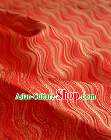 Traditional Chinese Royal Pattern Design Red Brocade Silk Fabric Asian Satin Material