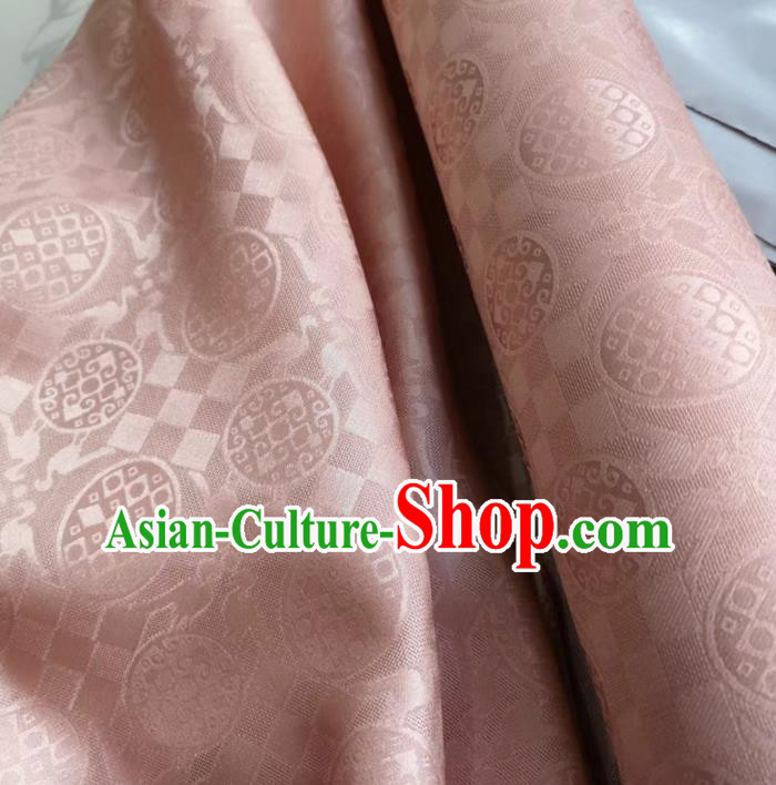 Traditional Chinese Royal Pattern Design Pink Brocade Silk Fabric Asian Satin Material
