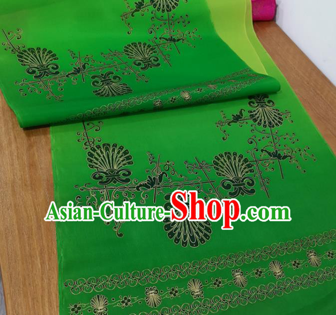 Traditional Chinese Royal Dandelion Pattern Design Deep Green Brocade Silk Fabric Asian Satin Material