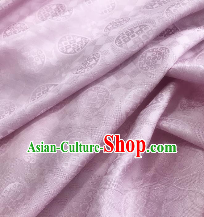 Traditional Chinese Royal Round Pattern Design Pink Brocade Silk Fabric Asian Satin Material