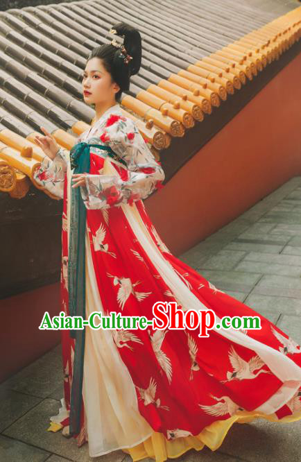 Traditional Chinese Tang Dynasty Court Maid Hanfu Dress Ancient Imperial Consort Replica Costumes for Women