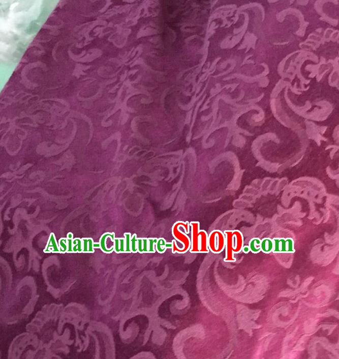 Chinese Traditional Pattern Design Purple Satin Hanfu Brocade Fabric Asian Silk Material