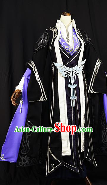 Chinese Ancient Cosplay Young Knight Nobility Childe Clothing Traditional Hanfu Swordsman Costume for Men