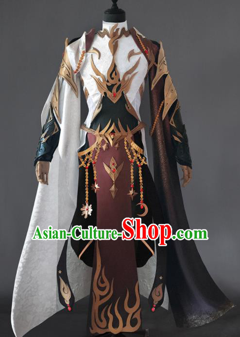 Chinese Ancient Drama Cosplay Royal Highness General Armor Clothing Traditional Hanfu Swordsman Costume for Men