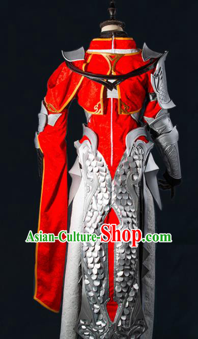 Chinese Ancient Drama Cosplay Clothing Young General Armor Traditional Hanfu Swordsman Costume for Men
