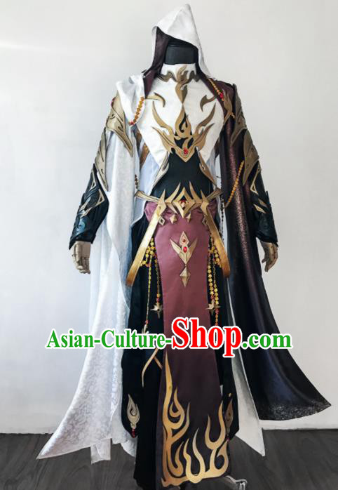 Chinese Ancient Drama Cosplay Knight Clothing Young General Armor Traditional Hanfu Swordsman Costume for Men