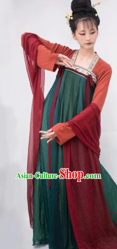 Chinese Traditional Tang Dynasty Palace Attendant Replica Costumes Ancient Court Maid Hanfu Dress for Women