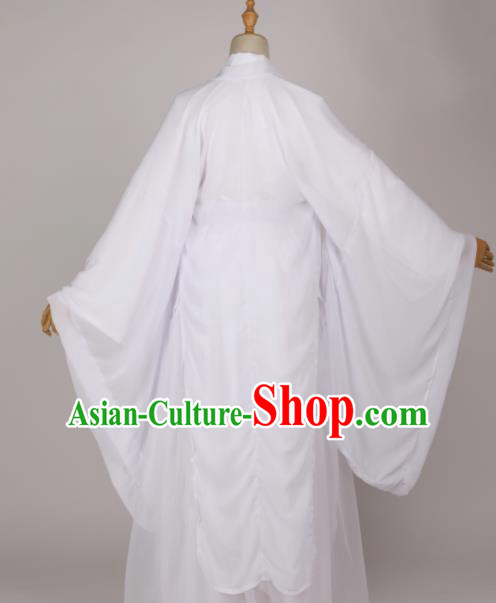 Chinese Ancient Drama Cosplay Young Knight White Clothing Traditional Hanfu Swordsman Costume for Men