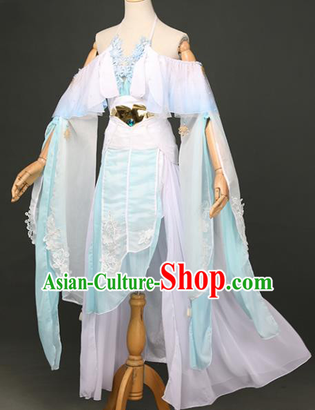 Chinese Ancient Cosplay Fairy Swordsman Dress Traditional Hanfu Princess Costume for Women