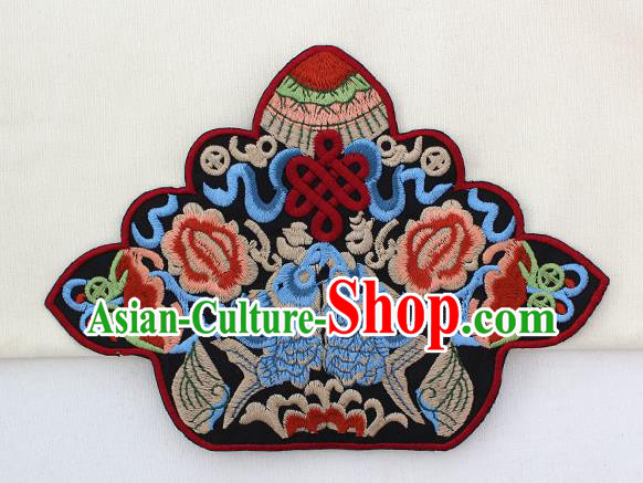 Chinese Ancient Handmade Embroidered Fishes Patch Traditional Embroidery Appliqu Craft for Women