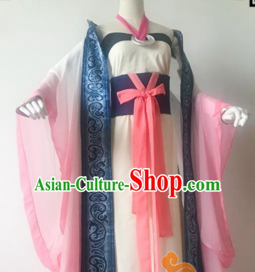 Chinese Traditional Cosplay Peri Princess Dress Custom Ancient Qin Dynasty Imperial Consort Costume for Women