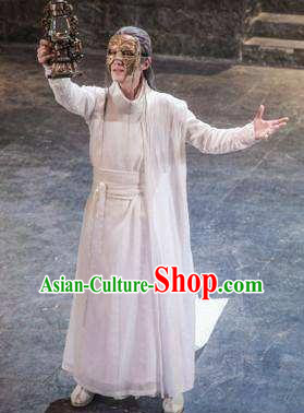 Chinese Ancient Cosplay Swordsman White Clothing Custom Traditional Nobility Childe Prince Costume for Men