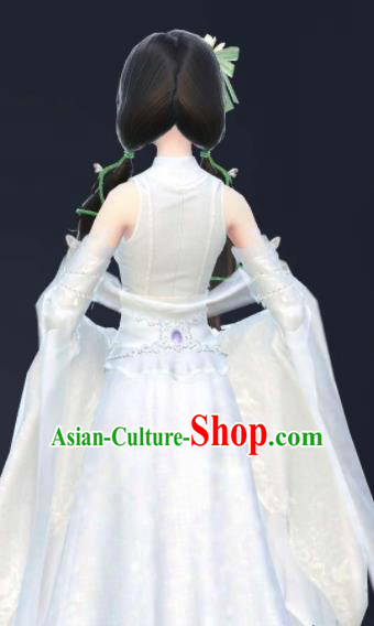 Chinese Traditional Cosplay Fairy Princess White Dress Custom Ancient Female Swordsman Costume for Women