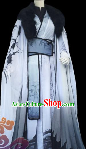 Custom Chinese Ancient Cosplay Taoist Priest Clothing Traditional Swordsman Royal Highness Costume for Men