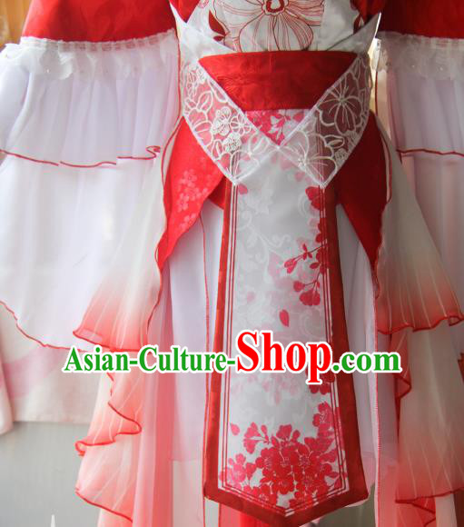 Chinese Traditional Cosplay Young Heroine Dress Custom Ancient Fairy Swordswoman Costume for Women