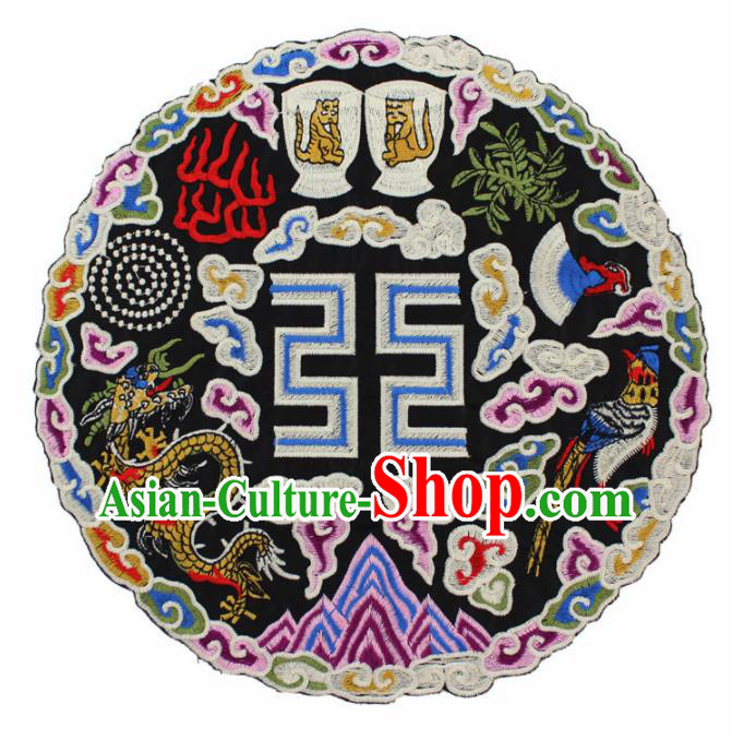 Chinese Ancient Handmade Embroidered Cloud Dragon Patch Accessories Traditional Embroidery Appliqu Craft for Women