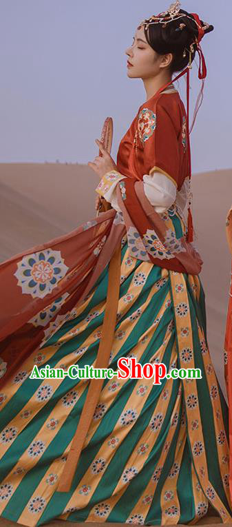 Ancinet Chinese Tang Dynasty Court Lady Hanfu Dress Traditional Flying Apsaras Dance Replica Costumes for Women