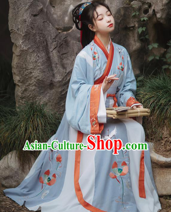 Ancinet Chinese Court Princess Hanfu Dress Traditional Jin Dynasty Imperial Consort Replica Costumes for Women