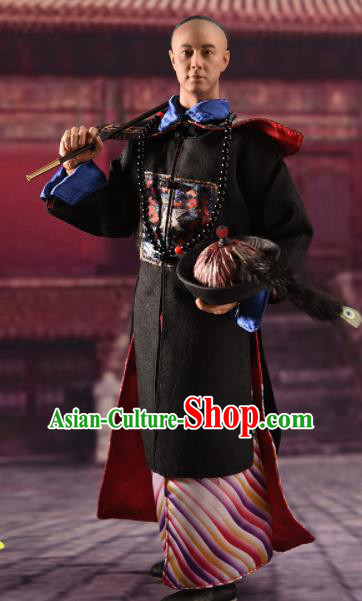 Chinese Ancient Manchu Official Clothing Traditional Qing Dynasty Officer Prince Costumes Complete Set for Men