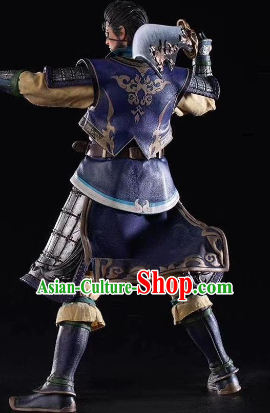 Chinese Ancient Cosplay General Xia Houdun Armor and Helmet Traditional Military Officer Costumes Complete Set for Men