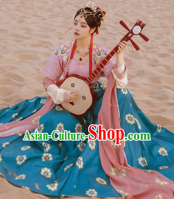 Chinese Ancient Palace Dancer Hanfu Dress Traditional Tang Dynasty Court Princess Costumes Complete Set for Women