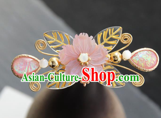 Chinese Ancient Princess Shell Hair Clip Hairpins Traditional Handmade Hanfu Hair Accessories for Women