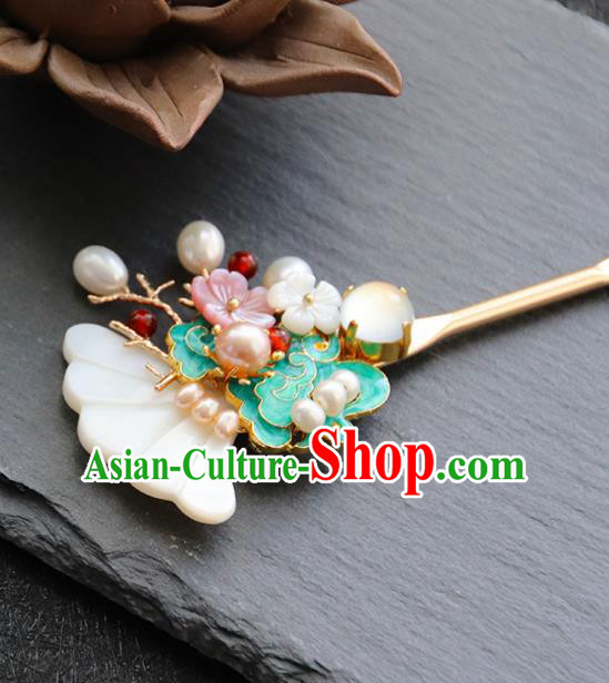 Chinese Ancient Princess Blueing Cloud Hairpins Traditional Handmade Hanfu Hair Accessories for Women