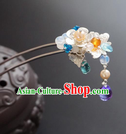 Chinese Ancient Princess Butterfly Amethyst Hairpins Traditional Handmade Hanfu Hair Accessories for Women