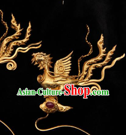 Chinese Handmade Ancient Ming Dynasty Queen Phoenix Hairpins Traditional Hanfu Court Hair Accessories for Women