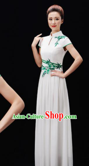 Customized Chinese Chorus White Dress Professional Modern Dance Stage Performance Costumes for Women