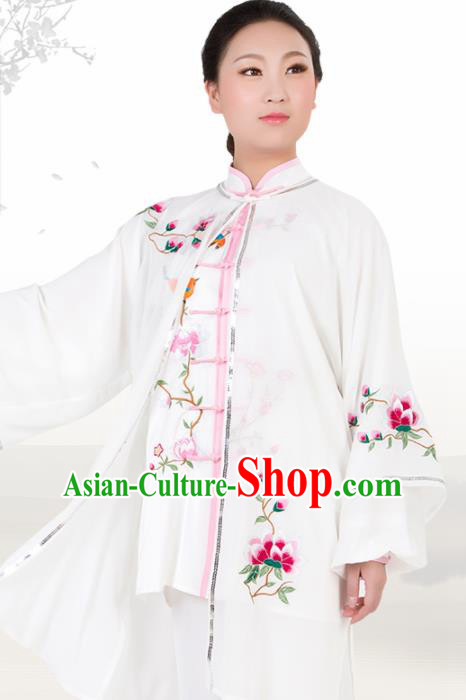 Chinese Traditional Martial Arts Embroidered Plum Costume Best Kung Fu Competition Tai Chi Training Clothing for Women
