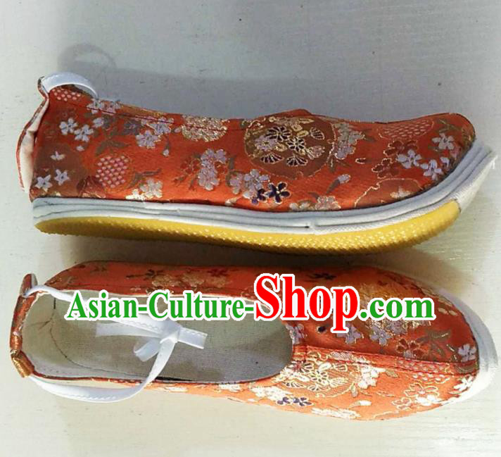 Traditional Chinese Wedding Red Satin Shoes Handmade Hanfu Shoes Ancient Princess Shoes for Women