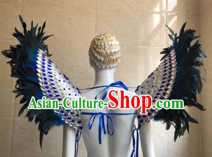 Customized Halloween Samba Dance Shoulder Accessories Brazil Parade Feather Wings Backboard for Women