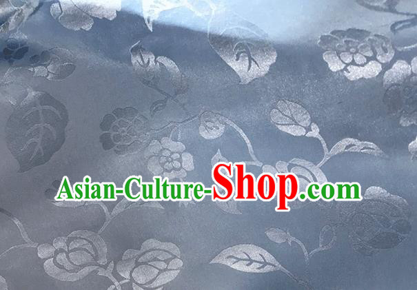 Asian Chinese Traditional Twine Pattern Design Light Blue Brocade China Hanfu Satin Fabric Material