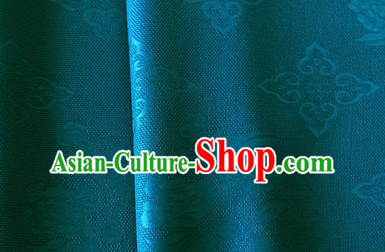 Asian Chinese Traditional Camellia Pattern Design Peacock Green Brocade China Hanfu Satin Silk Fabric Material