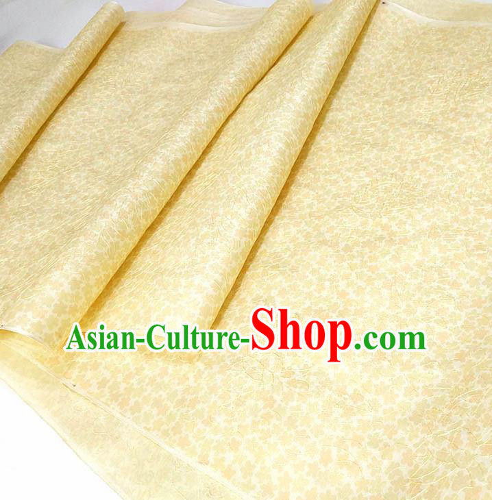 Asian Chinese Traditional Embroidered Pattern Design Yellow Silk Fabric China Hanfu Silk Material
