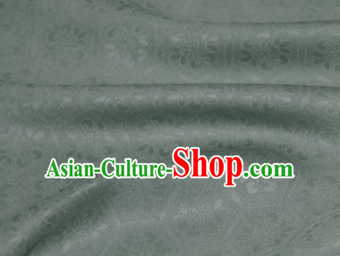 Asian Chinese Mineral Green Silk Fabric Traditional Tortoiseshell Pattern Design Fabric Chinese Qipao Silk Fabric Material