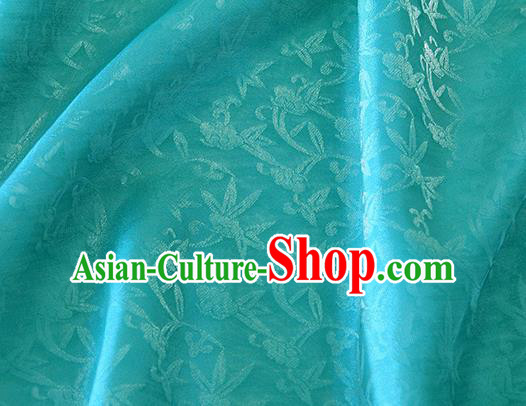 Asian Chinese Priest Frock Lake Blue Silk Fabric Traditional Pattern Design Fabric Chinese Silk Fabric Material