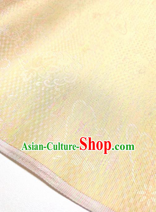 Asian Chinese Traditional Pattern Design Golden Brocade Silk Fabric China Hanfu Satin Material