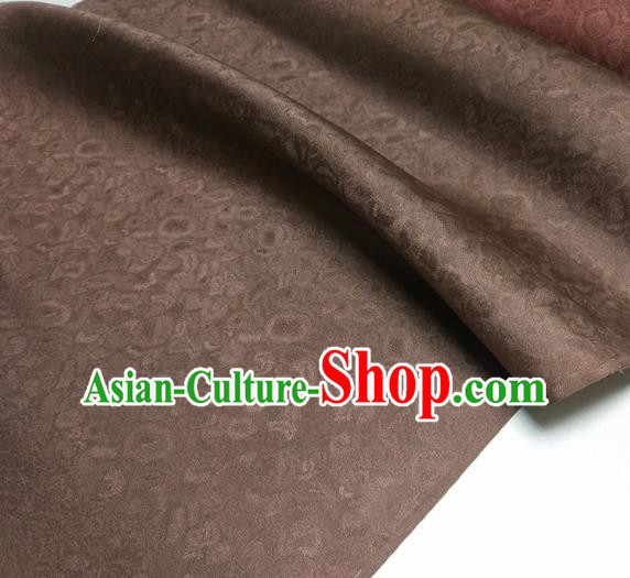 Asian Chinese Traditional Pattern Design Deep Brown Brocade Silk Fabric China Hanfu Satin Material