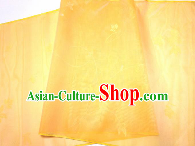 Asian Chinese Traditional Pattern Design Orange Silk Fabric China Hanfu Silk Material