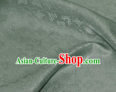Asian Chinese Traditional Kaki Pedicle Pattern Design Blue Silk Fabric China Qipao Material
