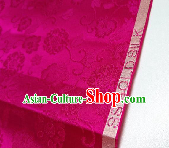 Asian Chinese Traditional Pattern Design Rosy Brocade Silk Fabric China Hanfu Satin Material