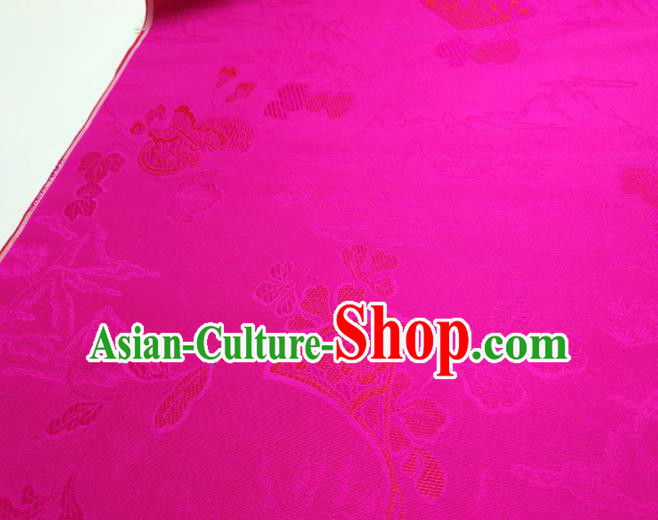 Asian Chinese Traditional Ginkgo Pattern Design Rosy Silk Fabric China Hanfu Silk Material
