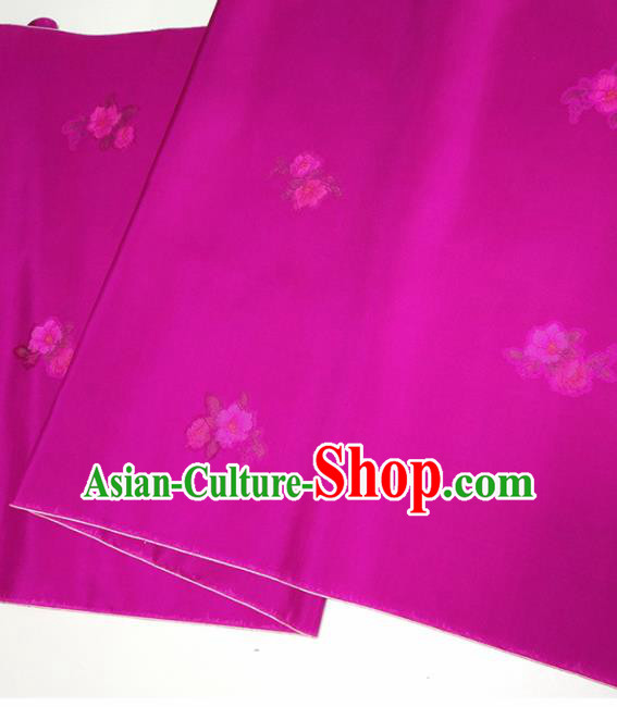 Asian Chinese Traditional Flowers Pattern Design Purple Silk Fabric China Hanfu Silk Material