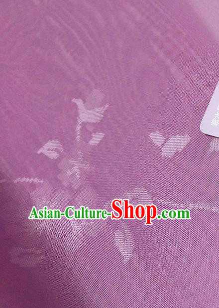 Asian Chinese Traditional Flowers Branch Pattern Design Purple Silk Fabric China Hanfu Silk Material